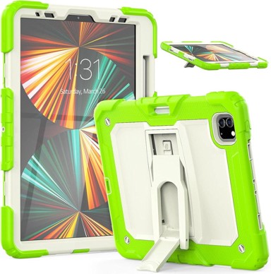 NIKCORP Oklopna maska za iPad Mini 6 8,3" s postoljem i držačem za olovku trodijelna, zelena